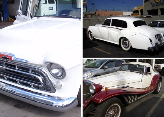 Chevy Pick-Up Truck and Two Classic Hot Rod Cars